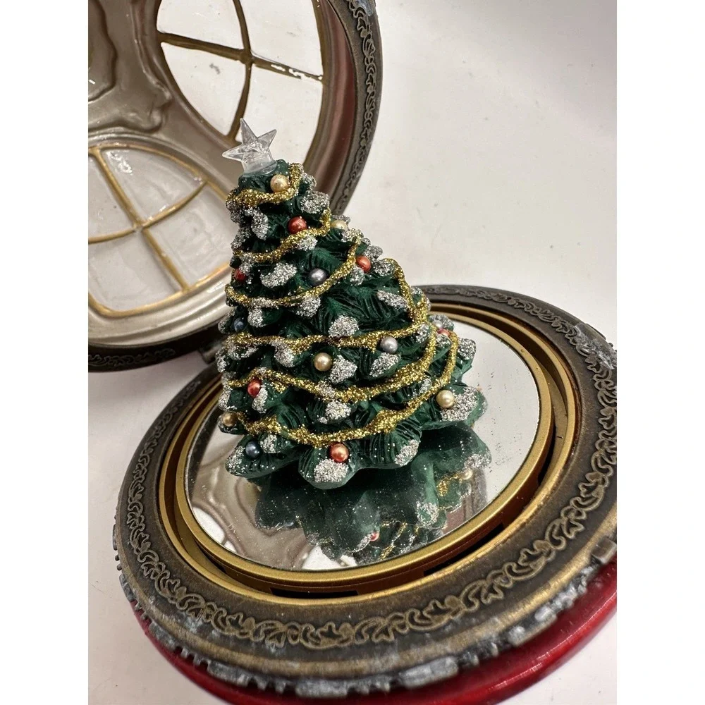Mr Christmas Musical Lighted Rotating Tree Ornament Box Red Holiday‎ Decor